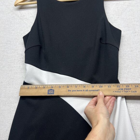 Guess Black & White Stretch Sleeveless Slit Panel Bodycon Dress Size 2 - Picture 5 of 12